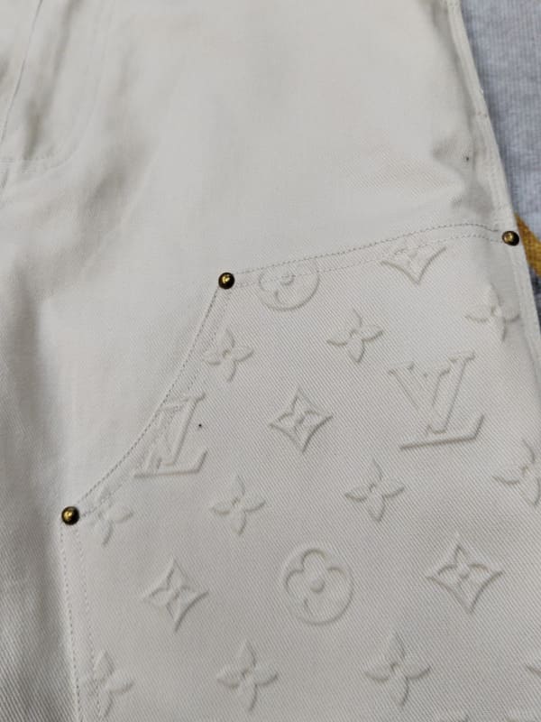 Calça Louis Vuitton Monogram Workwear Carpenter Cream