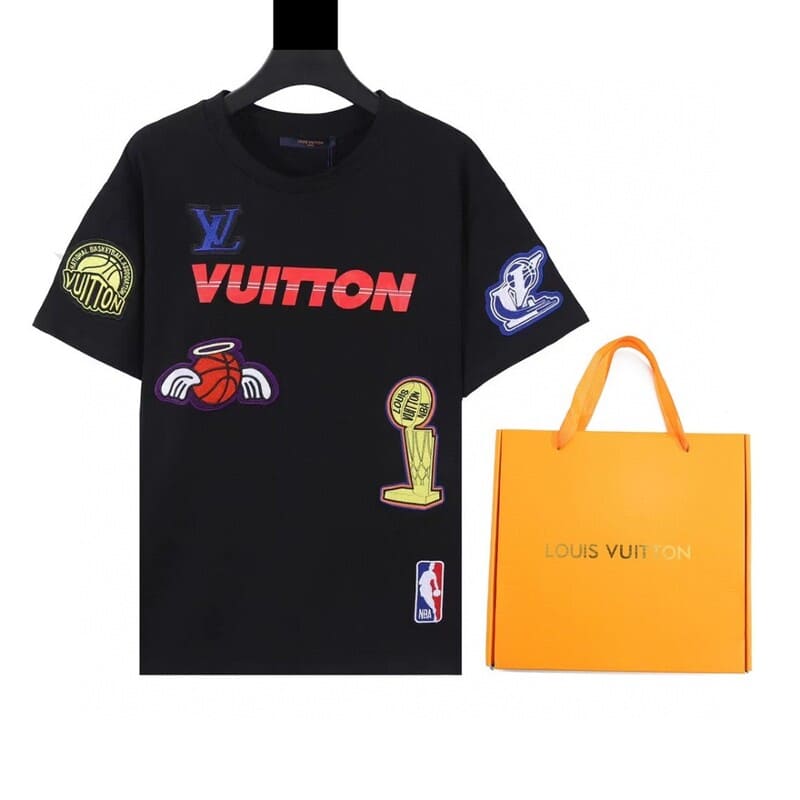 Camiseta Louis Vuitton x NBA Crossover Round Neck Printing