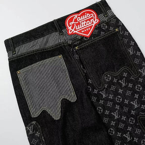 Calça Louis Vuitton x Nigo Monogram Patchwork Denim