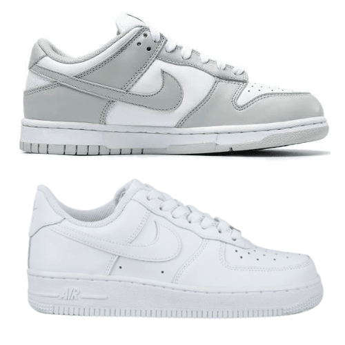 COMBO PREMIUM PROMO - Air Force 1 Branco + Nike Dunk Cinza