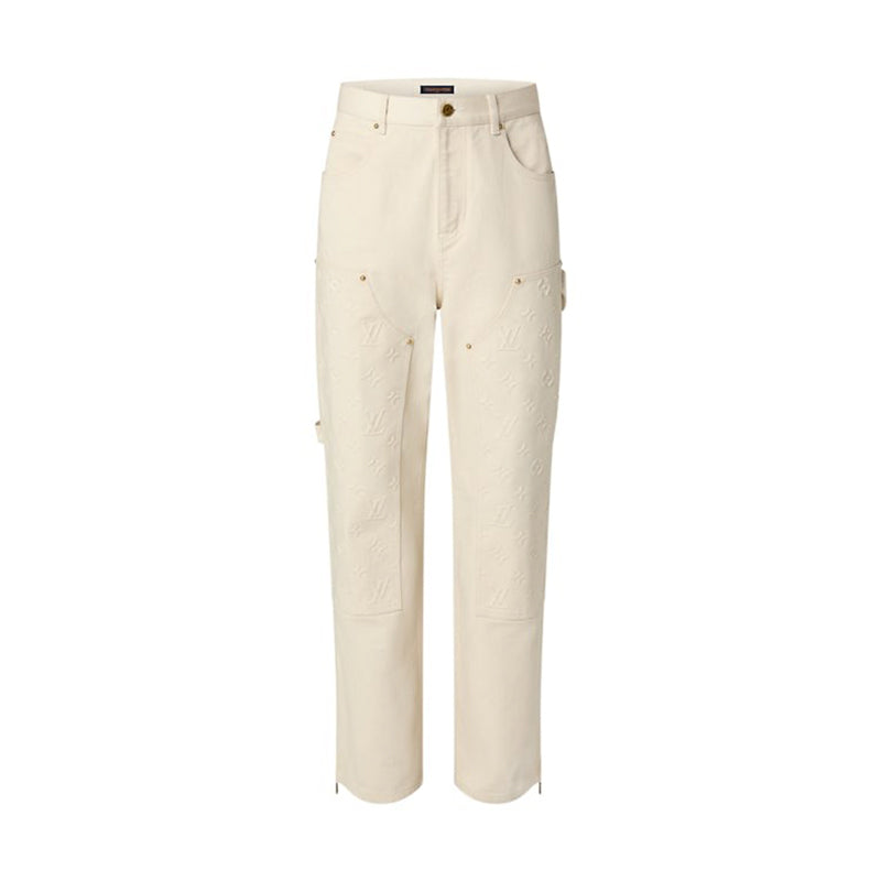 Calça Louis Vuitton Monogram Workwear Carpenter Cream