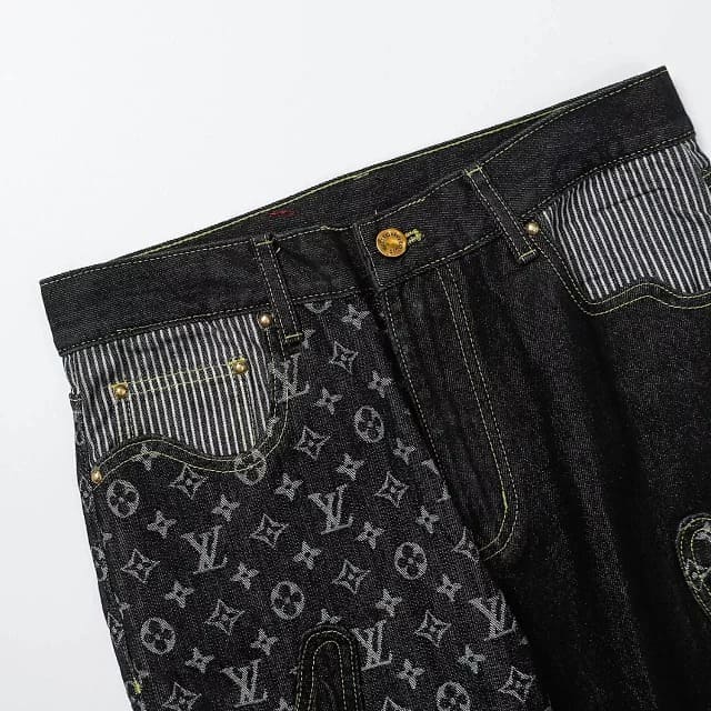 Calça Louis Vuitton x Nigo Monogram Patchwork Denim