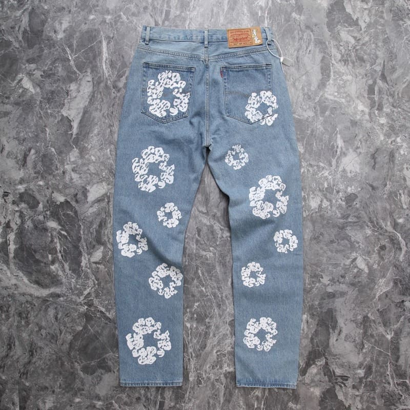 Calça Denim Tears x Levi's Cotton Wreath Jean Ligh Wash