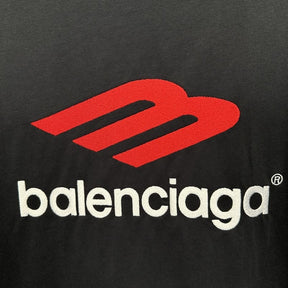 Camiseta Balenciaga Logo Embroidered Preta