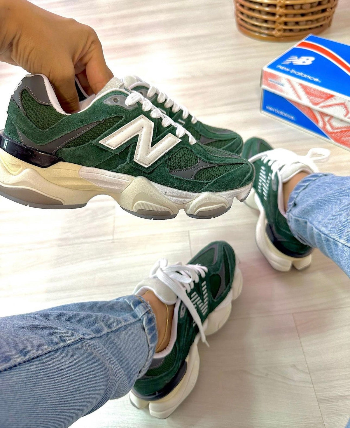 Tênis New Balance verde low lançamento oferta + relógio de brinde